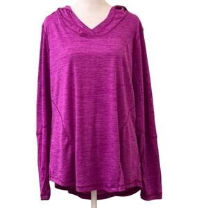 Danskin Now Purple Pink Orchid Long Sleeve Knit Layering Hoodie Size 1X (16W)